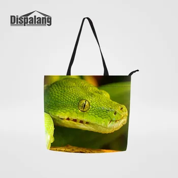 

Dispalang Women Men Reusable Shopping Bags Animal Snake Printed Webshop Grocery Bag Handbag Ladies Cotton Shopping Shoulder Tote
