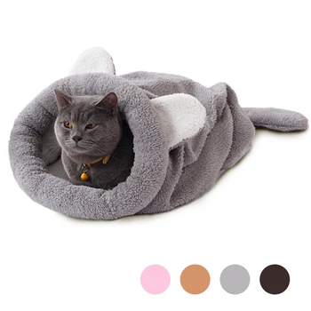 

Warm Cat Bed Cave House Slippers Beds Dog Kitten Mat Nest Kennel Soft Sofa Sleeping Bag Mats Cushion For Cats Dogs Supplies