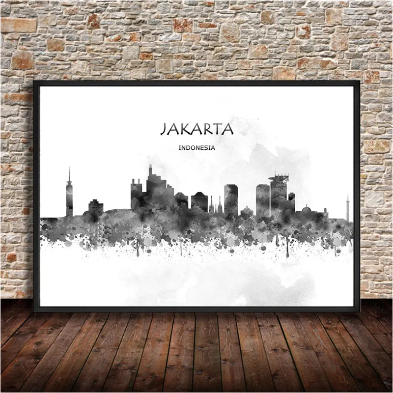  Indonesia  Capital JAKARTA  Poster Kraft Paper retro poster 
