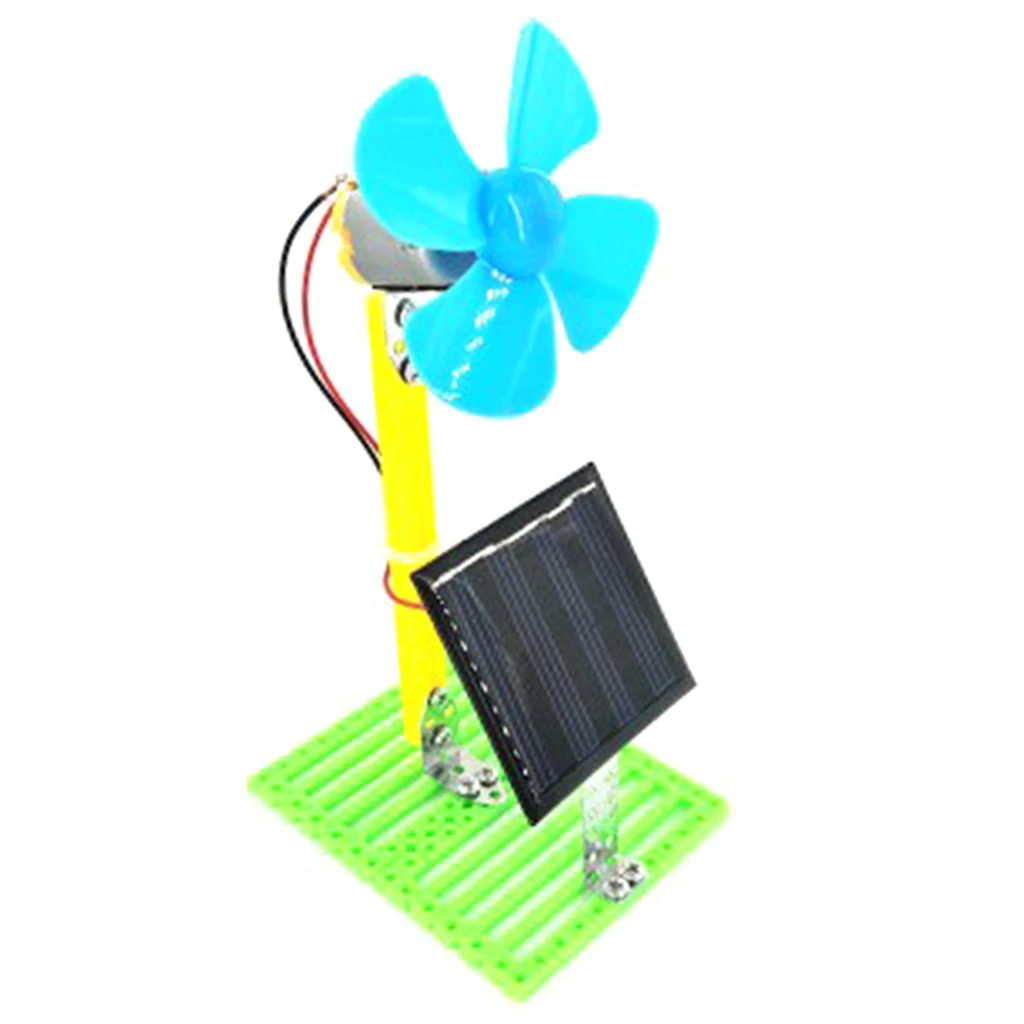 DIY Solar Powered Electric Fans Machine Physics Circuit Puzzle Science Toys