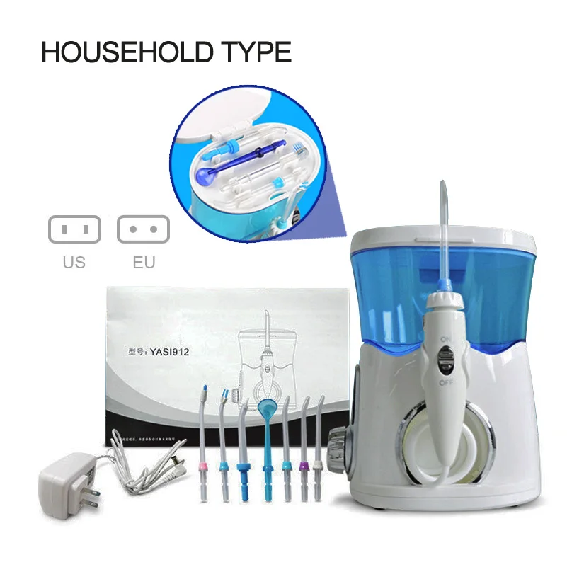 

Household Dental Water Flosser Oral Irrigator Rechargeable Water Pick Jet Irrigator For Teeth Cleaning With 8pcs Nozzle Tips