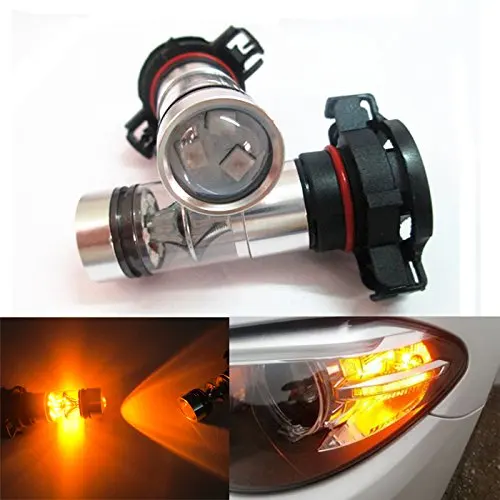 2 Pieces Yellow/Amber Led Bulbs PSY24W 75W for Audi Q5 Chrysler 300