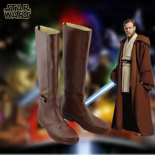 

Star Wars Jedi Obi-Wan Kenobi Cosplay Shoes Brown Boots Custom Made