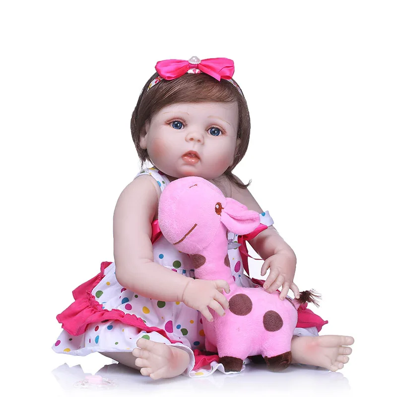 

56CM/22inch 3D Lifelike Jointed Reborn Doll Silicone Newborn Baby Princess Dolls Playmate AN88