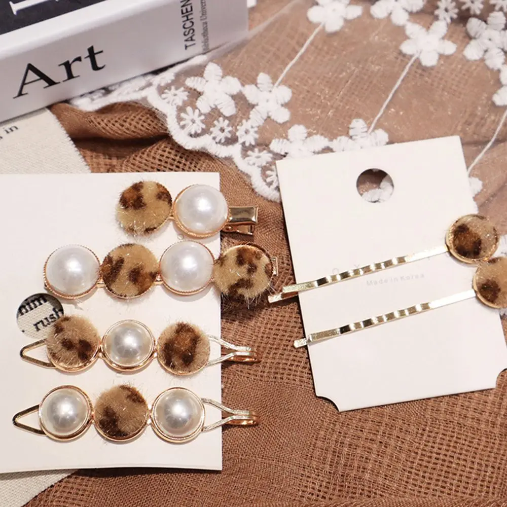 1Pc Vintage Faux Fur Leopard Hair Clips Imitiation Pearl Metal Hairpins Headwear Hair Stying Accessories Pearl Metal Hair Clips 1Pc Vintage Faux Fur Leopard Hair Clips Imitiation Pearl Metal Hairpins Headwear Hair Stying Accessories Pearl Metal Hair Clips