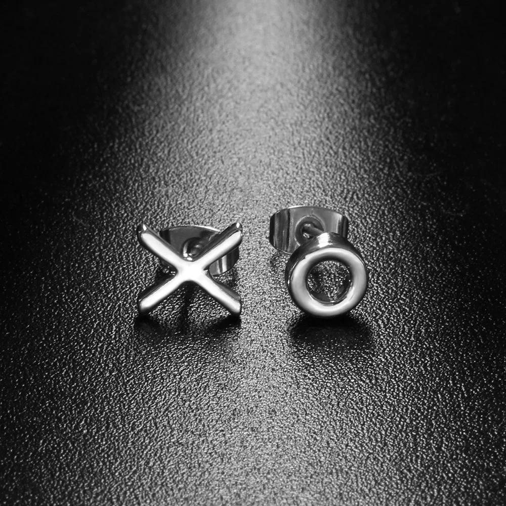 

2Set/4PCs Tiny Minimalist Simple Minimalist XO Earrings Women Girl Letter Ear Stud Punk Jewelry Party
