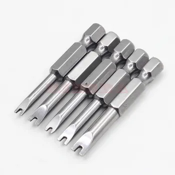 

RIESBA 5pcs 1/4 Inch U4 U5 U6 U7 U8 Hex Magnetic U Shaped Screwdriver Bits Tools 50mm Length