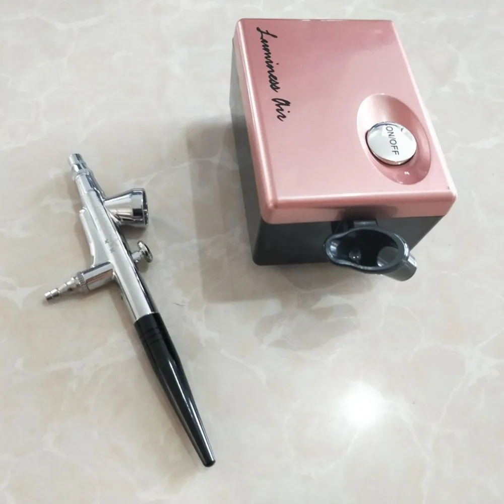 

Professional Airbrush Makeup Set Pinkiou Air Brush Kit for Face Paint with Mini Compressor 0.4mm Needle and Nozzle
