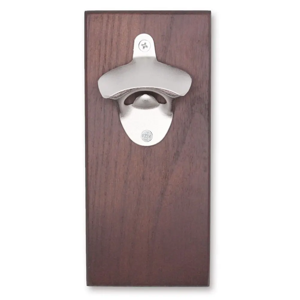 

Practical Fridge Magnet Hotel Bar Magnetic Bottle Opener Home Restaurant Wall Mounted Safe Decorative Beer Cap Wooden Vintage