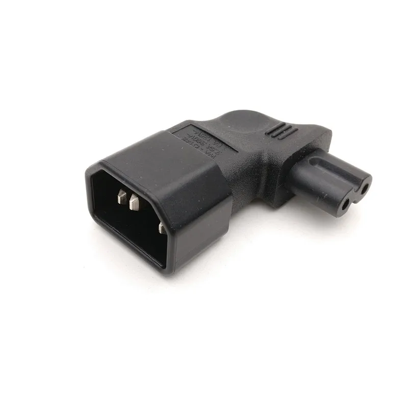 IEC 320 C14 к C7 адаптер с прямым углом штепсельной вилки 3pin папа 2pin гнездовой