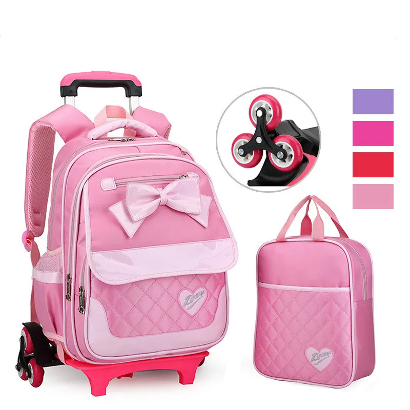 2017 Wheeled School Backpack Wheels Kids Travel Trolley Bag Schoolbag