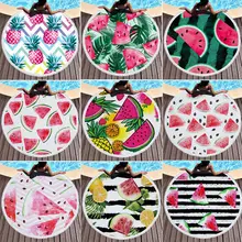 3D Floral Hippie Round Beach Towel Microfiber Tapestry Throw Blanket Yoga Mat