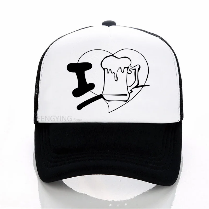 

I IOVE BEER Print Women cap Cotton Casual Funny baseball cap summer sports mesh trucker hat