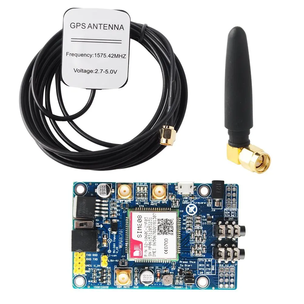 10 шт. модуль SIM808 GSM GPRS GPS макетная плата IPX SMA с антенной для Raspberry Pi Поддержка 2G 3G 4G SIM