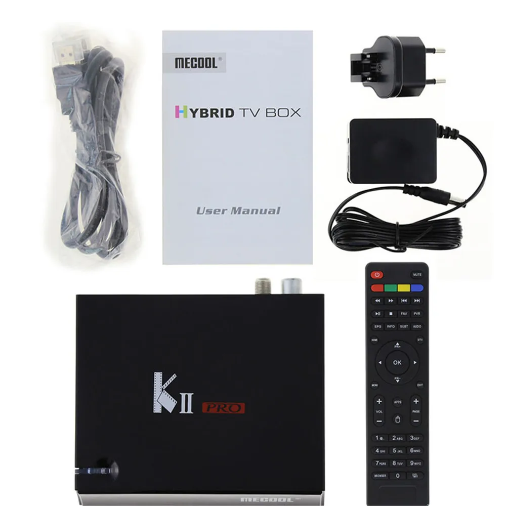 MECOOL KII Pro DVB T2 DVB S2 четырехъядерный процессор Amlogic S905D 2 ГБ+ 16 ГБ Android tv Box DVB T2 S2 BT4.0 2,4G/5G Wifi 4K приставка K2 PRO