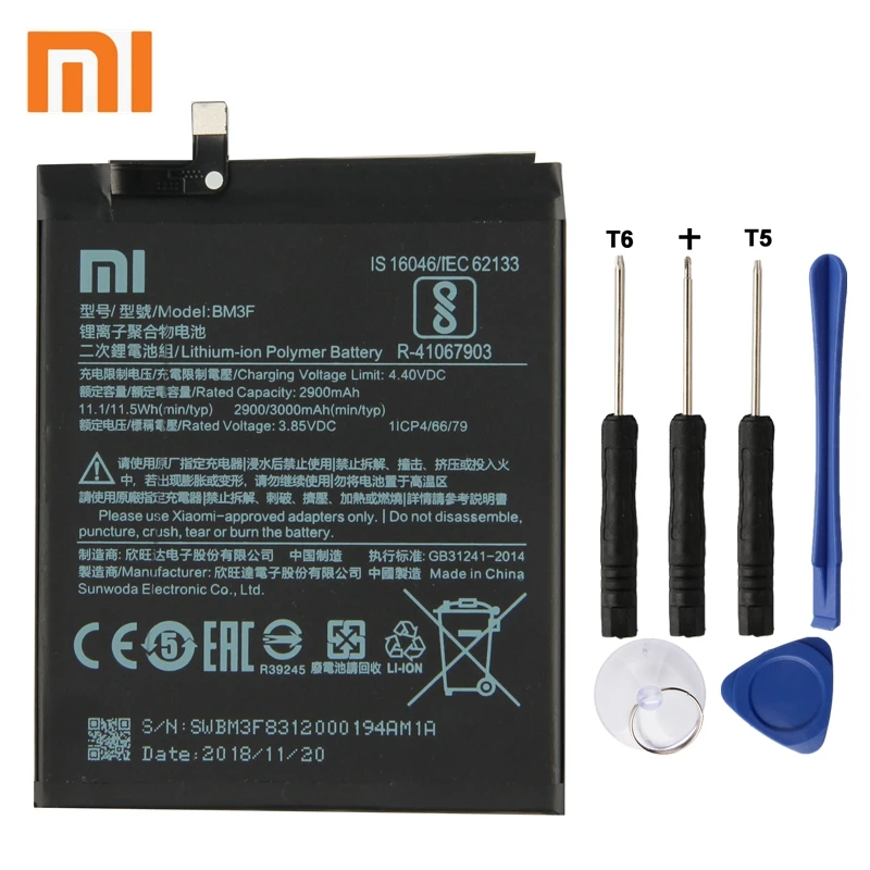 

Xiaomi Mi BM3F Phone Battery For Xiao mi 8 MI8 M8 Transparent Exploration Edition 3000mAh Original Replacement Battery + Tool