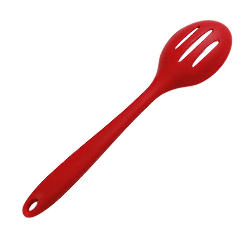 Premium Silicone Slotted Spoon Non-Stick Large Silicone Scoop Long Handled Drain Serving Spoon Colorful Silicone Cooking Utensil Kitchen Tools Cookware (7)