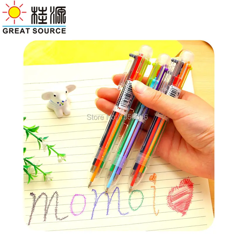 Multi Color Multi Function Pen Six Color Clear Barrel(4PCS) краска семи бес ный semi color clear