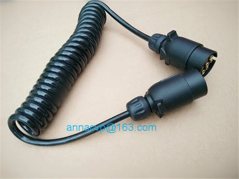Вьющихся кабель, спиральный кабель, спиральный кабель, 3 м, 2x7 пин 12V пластиковые вилки для прицепов, прицепов запчасти