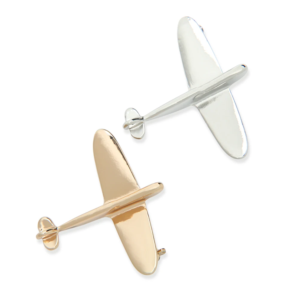 

Cute Vintage Simple Alloy DIY Plane Brooch Breastpin Gold Silver Men's Collar Lapel Pins Suit Accessories Jewelry For Women Gift