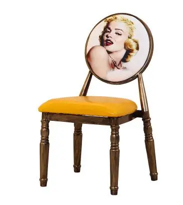 Европейский стиль стул в стиле ретро стул для маникюра персонализированные пользовательские железные Старая тема Отель Обеденный Стул креативный задний макияж стул - Цвет: 5