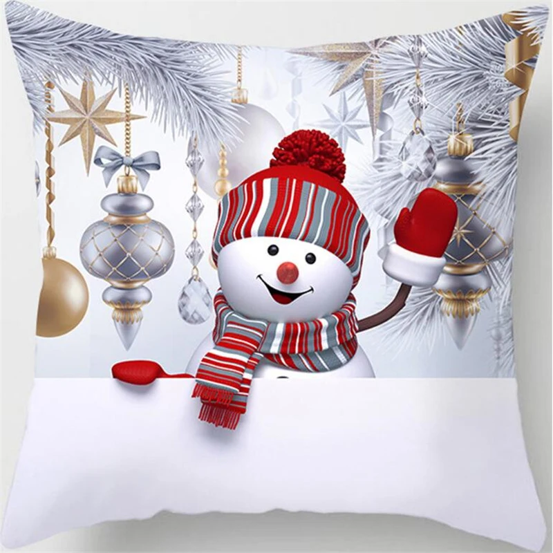 4545Cm Happy New Year Christmas Santa Claus Xmas Decorations for Home Cotton Elk Decorative Pillows Cover adornos de navidad (4)