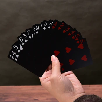 

Waterproof Plastic Box Poker Black Playing Cards Family Game Black