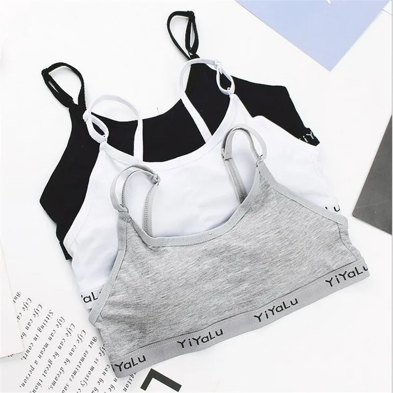 

2018 new quality baby Girl bra brand cotton puberty Students vest girls No steel ring bra best quality sponge Child tops