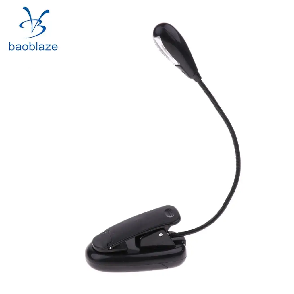 Portable Travel Flexible Neck 2led Clamp clip-on Reading book light Lamp, Battery and USB Powered , 2 ways to offer power	