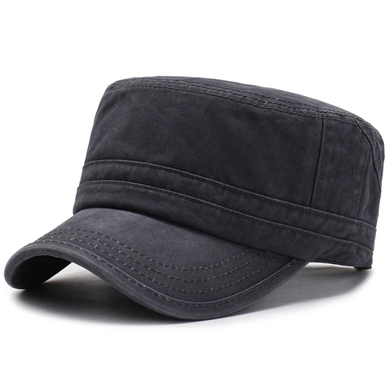 Мужская однотонная черная плоская кепка s Лето Осень армейские кепки Bone Gorras Trucker