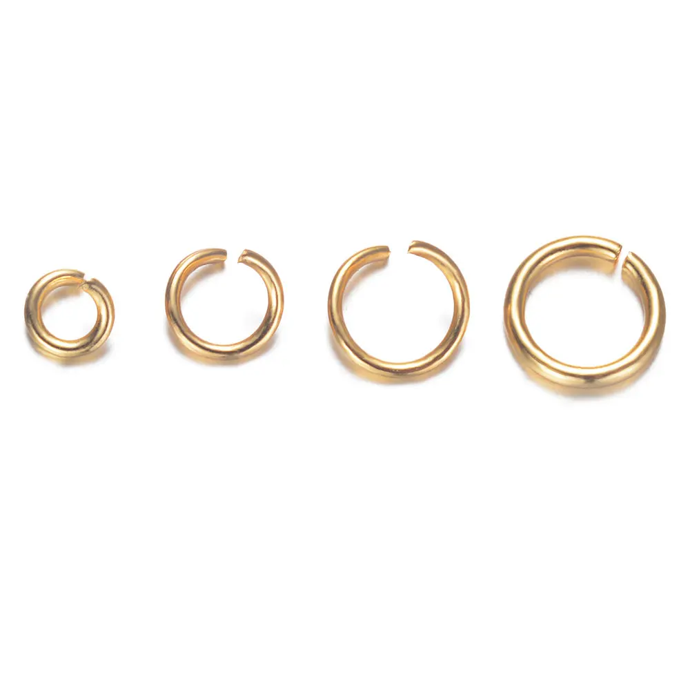 100 шт./лот 4-7 мм золотое покрытие ДЖАМП-кольцо реальные из нержавеющей стали в виде лобстера застежка комплектующие Ювелирных изделий поставки - Цвет: 0.8x5mm