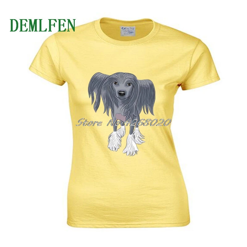 

Funny Crested Dog Printed T-shirt Women Casual Cotton Short Sleeve O-neck T Shirt Summer Girl Cool Shirts Hip Hop Tees