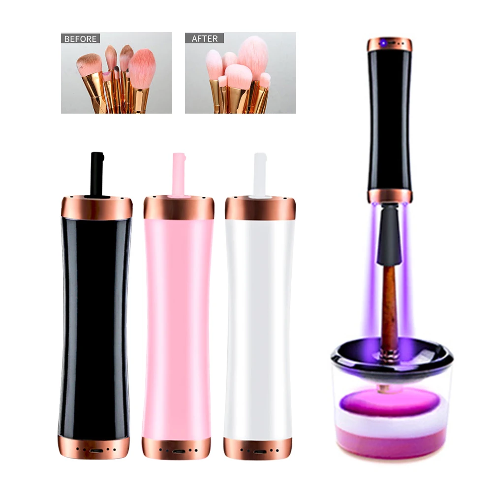 

Electric Makeup Brushes Cleaner with Sterilizer Lamp Silicone Make up Brushes Washing Cleanser & Dryer Set Cleaning Tool Machine
