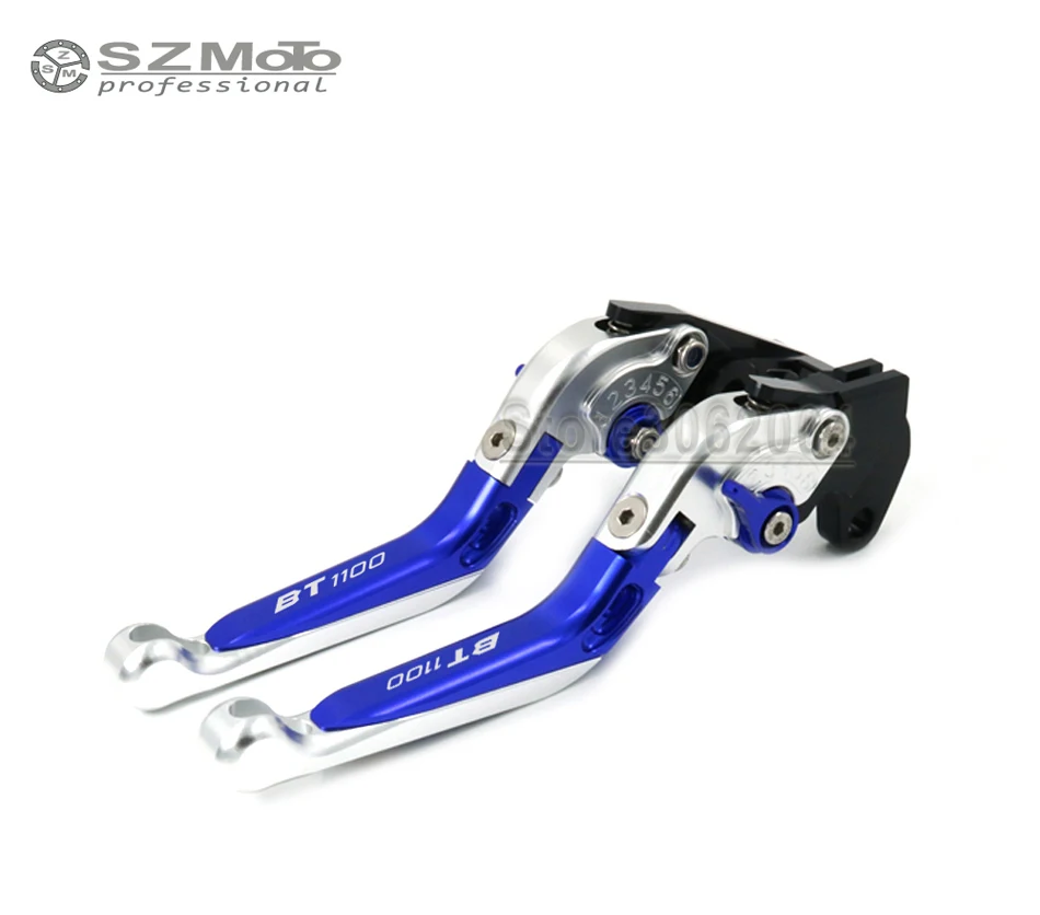 

For YAMAHA BT1100 BT 1100 2003 2004 Front Rear Brake Lever Motorcycle Adjustabale Folding Extendable With Logo Blue Red