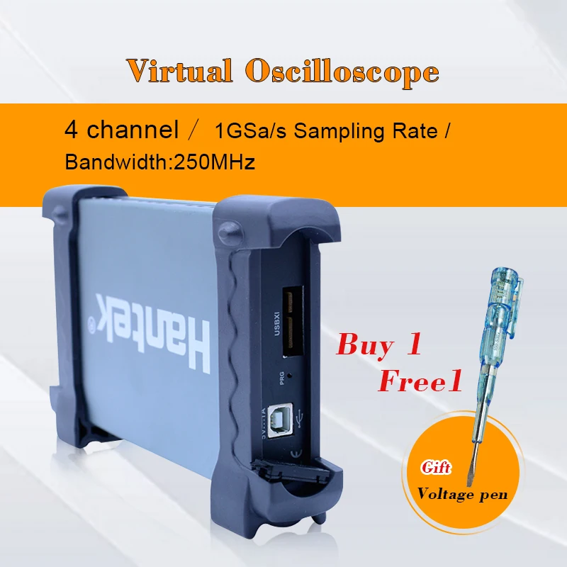6254BC PC USB Oscilloscope 4 CH 250MHz 1GSa/s waveform record and