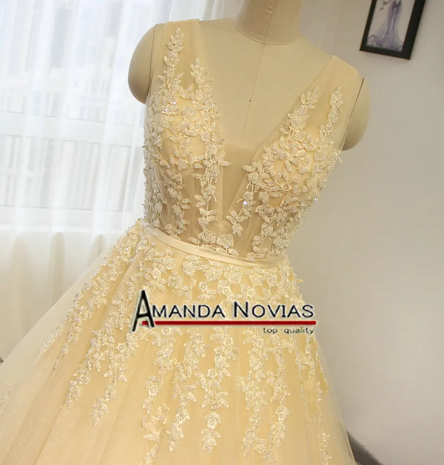 Кружевное Прозрачное платье цвета шампанского для свадьбы 2019|2016 new wedding dress|new