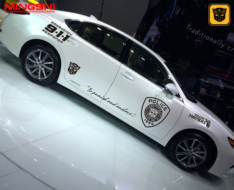 1 пара американских трансформеров автомобильные наклейки Autobots обертывания