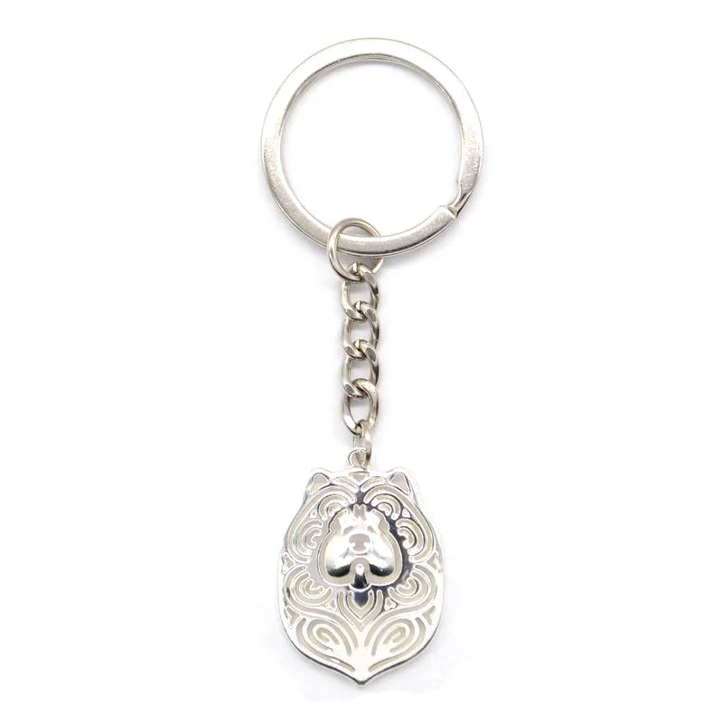 

2019 Fashion Jewelry Chow Chow Dog Shaped Keychains Pet Lovers Car Bag Key Holder Christmas Party Gift Drop Shipping