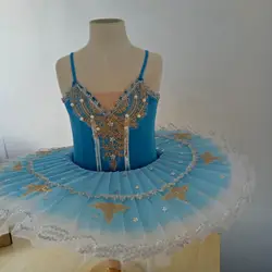 Профессиональная балетная пачка ребенок Лебединое озеро костюм цвет небесно-синий балетное платье для детей плоская балетная пачка