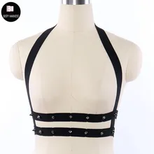 Для женщин восточном стиле пикантные черные сапоги топ Кейдж Связывание Платье гот Фетиш Хэллоуин Rave одежда клетка бюстгальтер для танцев на шесте бондаж