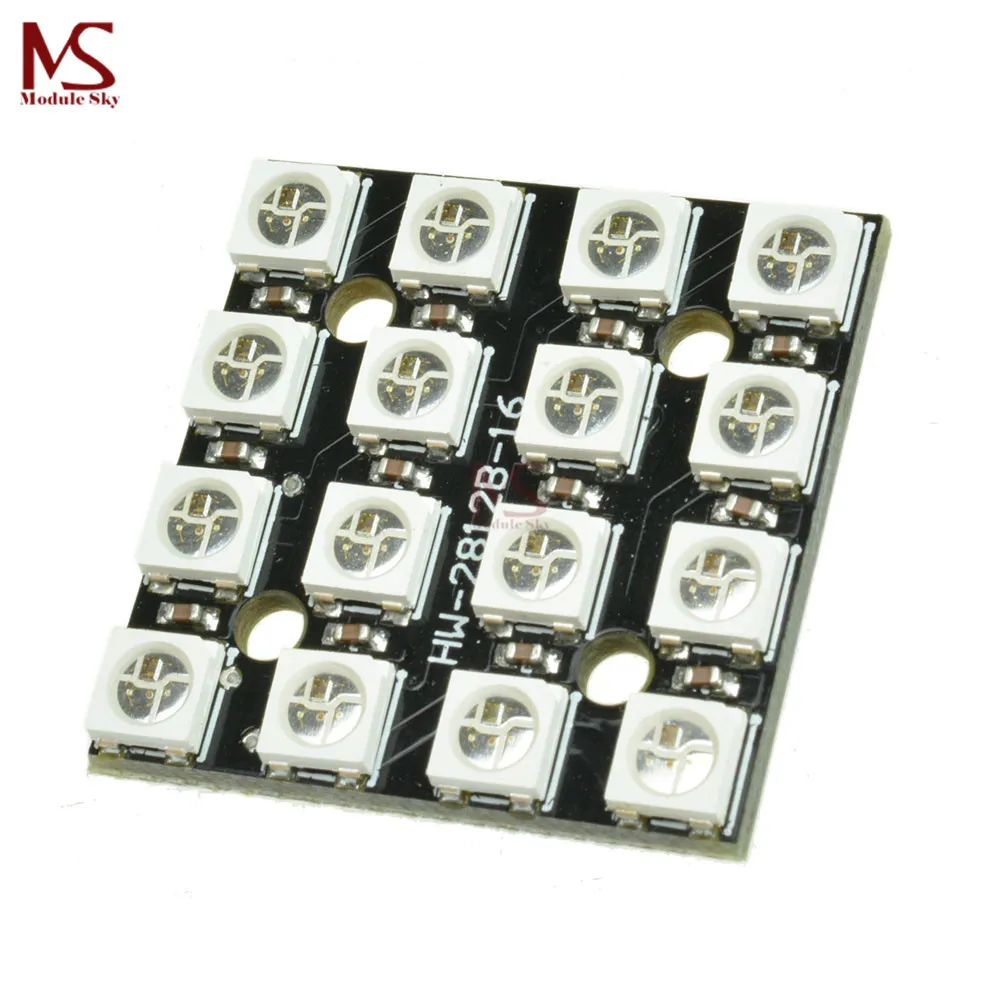 

16 4*4 Bits LED RGB Lamps WS2812 WS2812B 5050 RGB LED With Integrated Drivers For Arduino