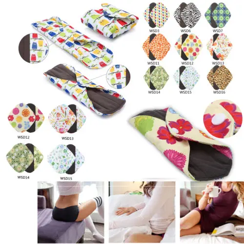 

25 x 18cm Women Feminine Hygiene Sanitary Pad Reusable Washable Panty Liner Bamboo Cloth Mama Menstrual Sanitary Nappy Towel Pad