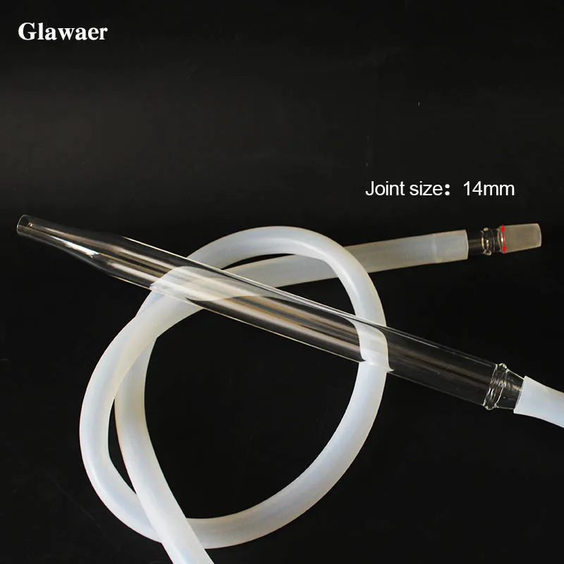 1pcs 19mm or 14mm connect valve glass tube pipe stem silicone glass hookah shisha accessories handle