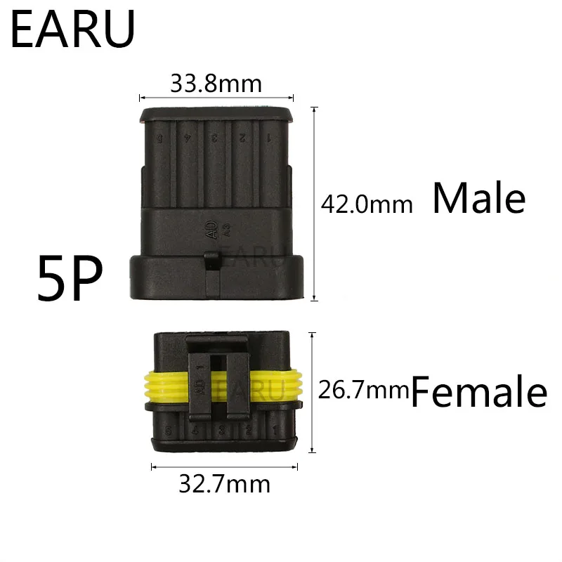 10 комплектов, 1 P, 2 P, 3 P, 4 P, 5 P, 6P AMP, 1,5 герметичный водонепроницаемый электрический кабель, соединитель, розетка, адаптер для автомобиля, авто, Eletronics
