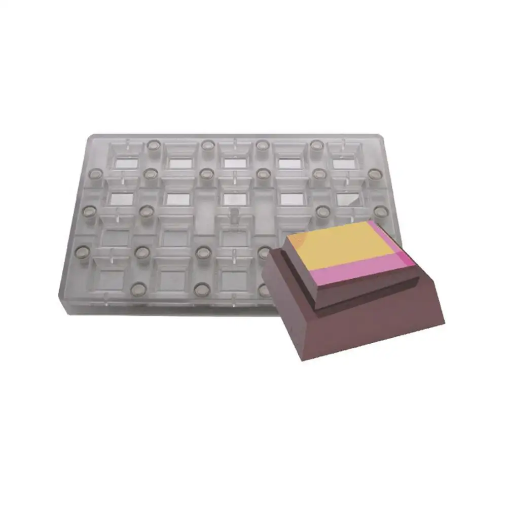 

20cups Square Shape Chocolate Stainless Magnetic Mold with Chocolate Transfer Sheet,Transfer Para Chocolate,Baking Tools.