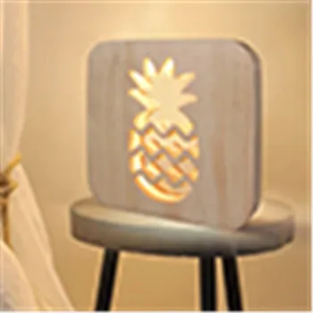 

Wooden LED Pineapple Night Light USB Powered Kids Bedroom Lamp Children Gift