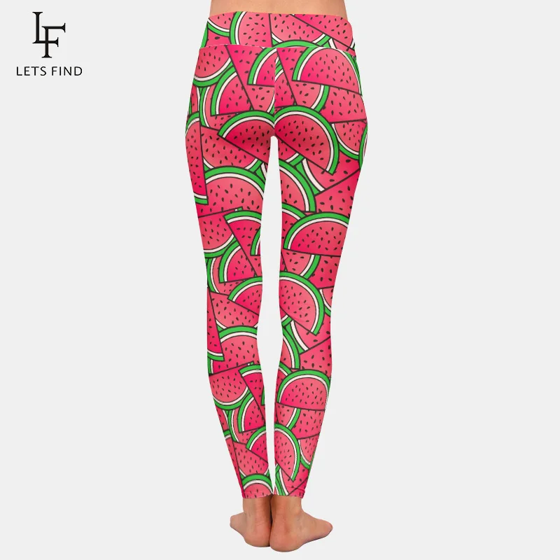 Мода 2019 г. для женщин леггинсы для лето 3D Арбуз печати высокая талия плюс размеры фрукты леггинсы для фитнеса с принтом брюки девочек