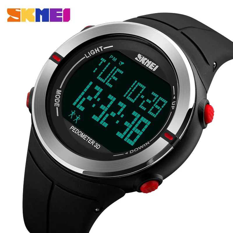 

Men's LED Digital Watches Waterproof Pedometer Calorie Data Storage Outdoor Sports Wristwatch Man Clock Relogio Masculino SKMEI