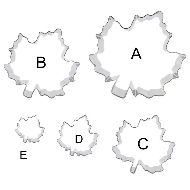 

Maple leaf shaped stainless steel cookie cutter 5 pieces/set