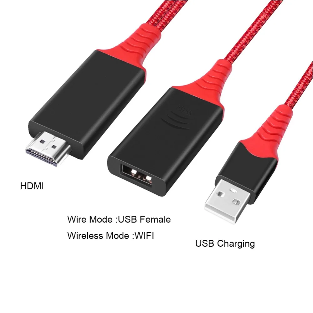 2 в 1 литой 1080P телефон к HDTV кабель проводной + беспроводной WIFI Дисплей ключ HDMI